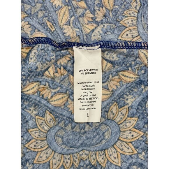 LULAROE Simply Comfortable Pull-on A-Line Skirt Large Bold Blue Pattern Stretch - Picture 6 of 12